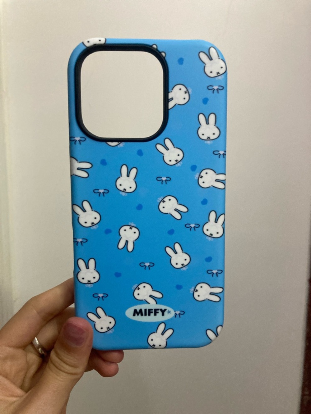 miffy Blue Bunny Pattern Phone Case with Playful Design